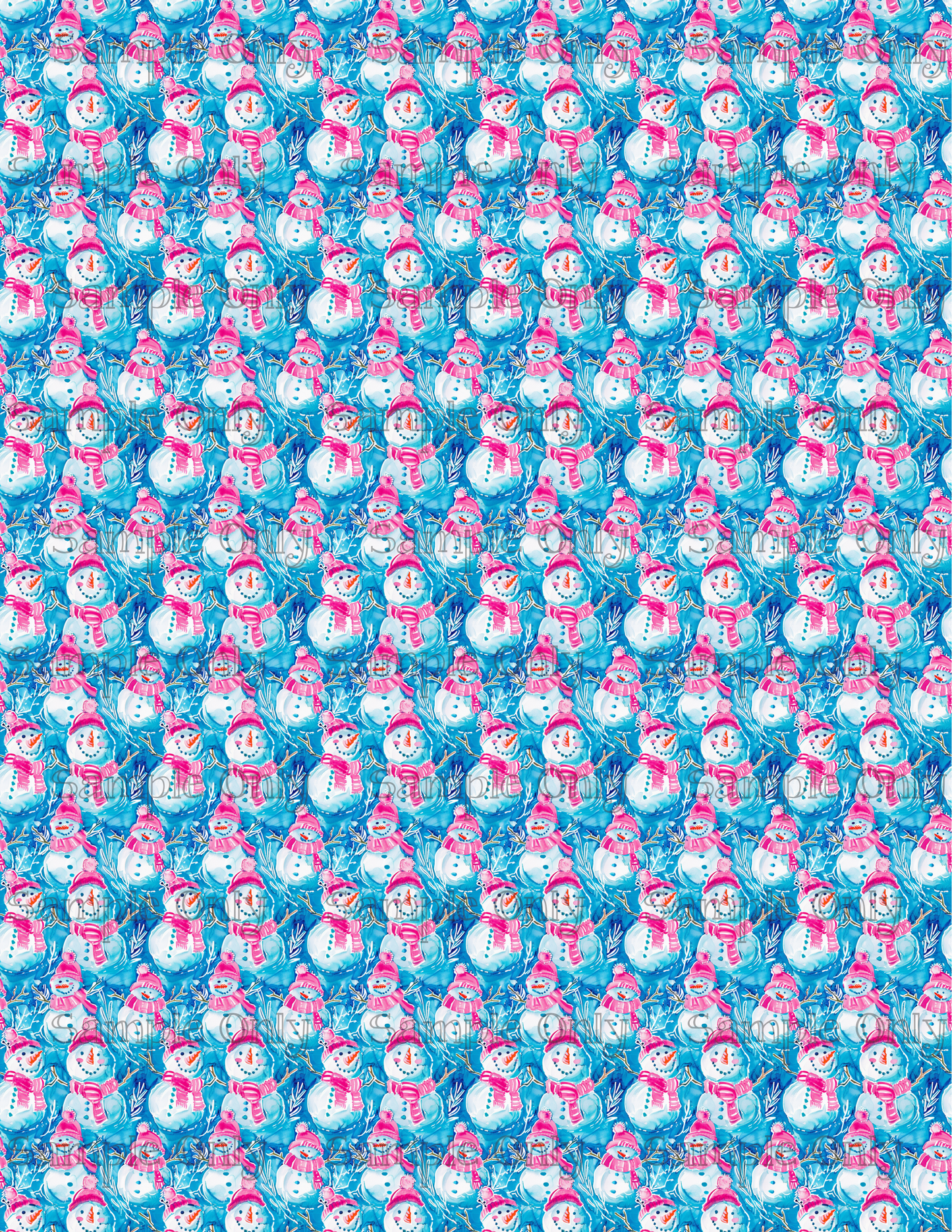 Cheery Snowman Pattern Image Sheet For Polymer Clay Transfer Decal DIGITAL FILE OR PRINTED