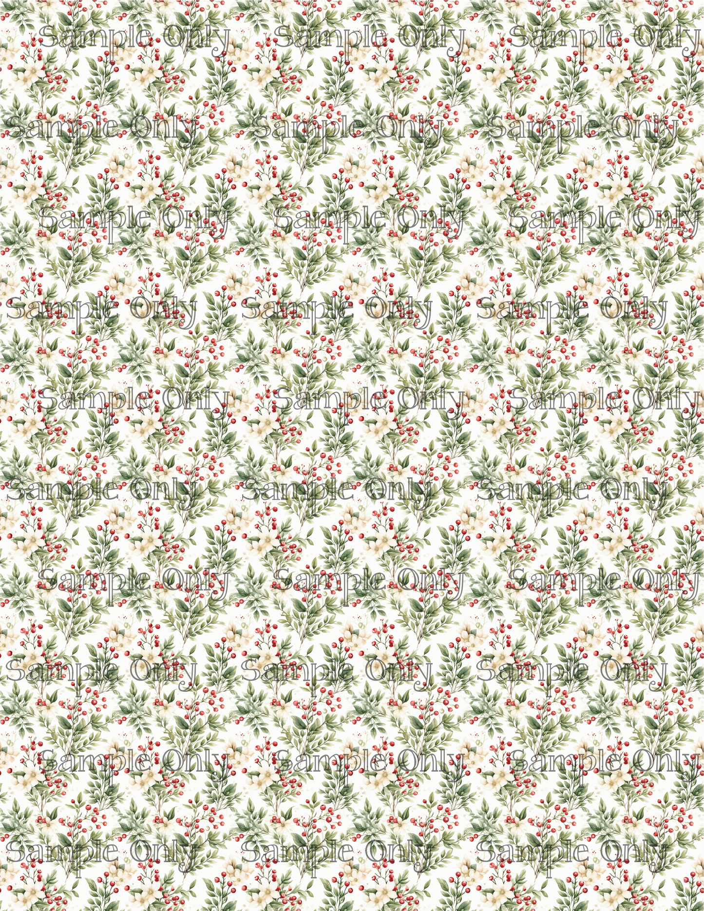 Christmas Mistletoe Pattern Image Sheet For Polymer Clay Transfer Decal DIGITAL FILE OR PRINTED