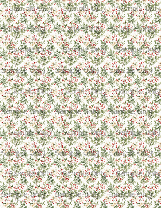 Christmas Mistletoe Pattern Image Sheet For Polymer Clay Transfer Decal DIGITAL FILE OR PRINTED