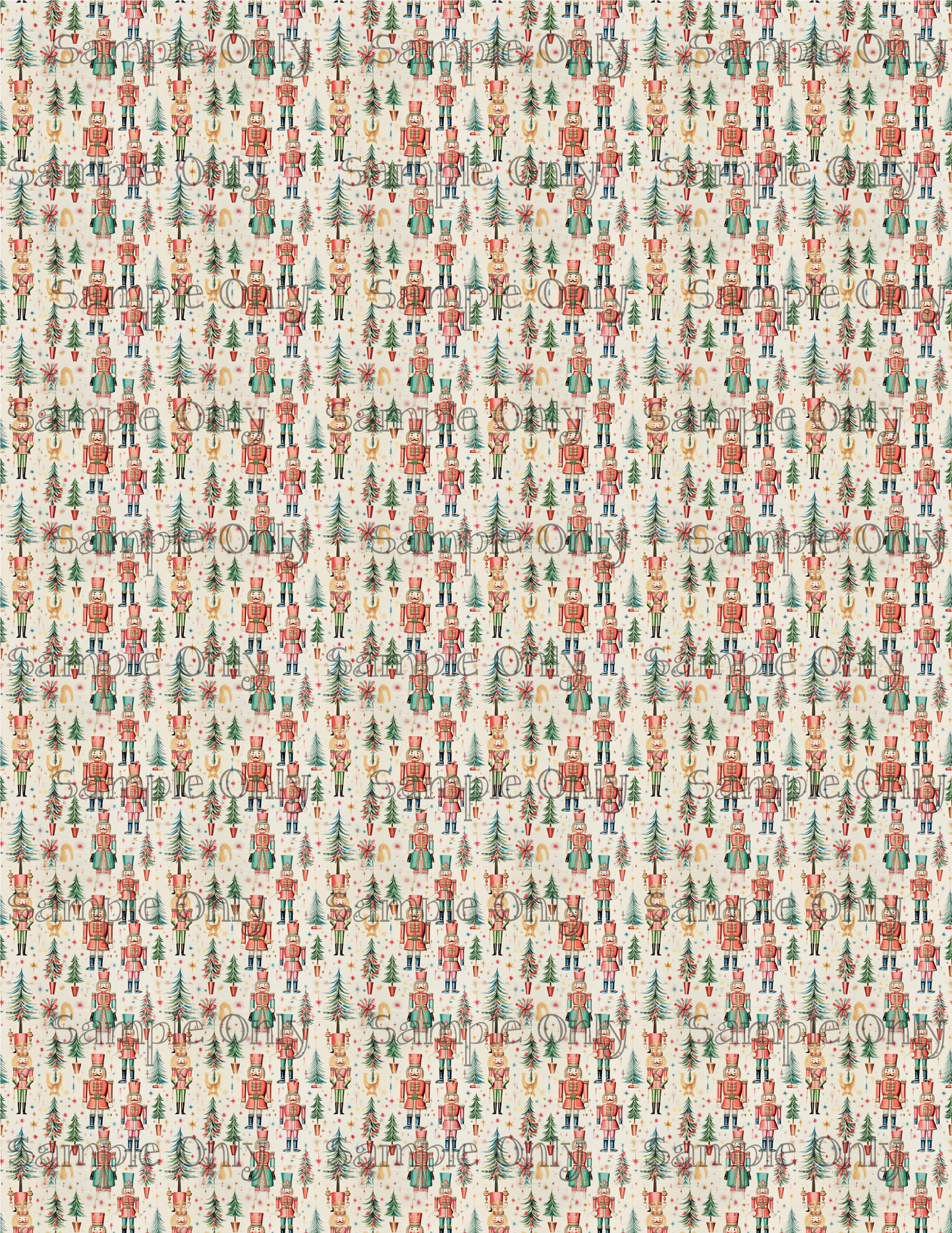 Christmas Nutcracker Pattern Image Sheet For Polymer Clay Transfer Decal DIGITAL FILE OR PRINTED