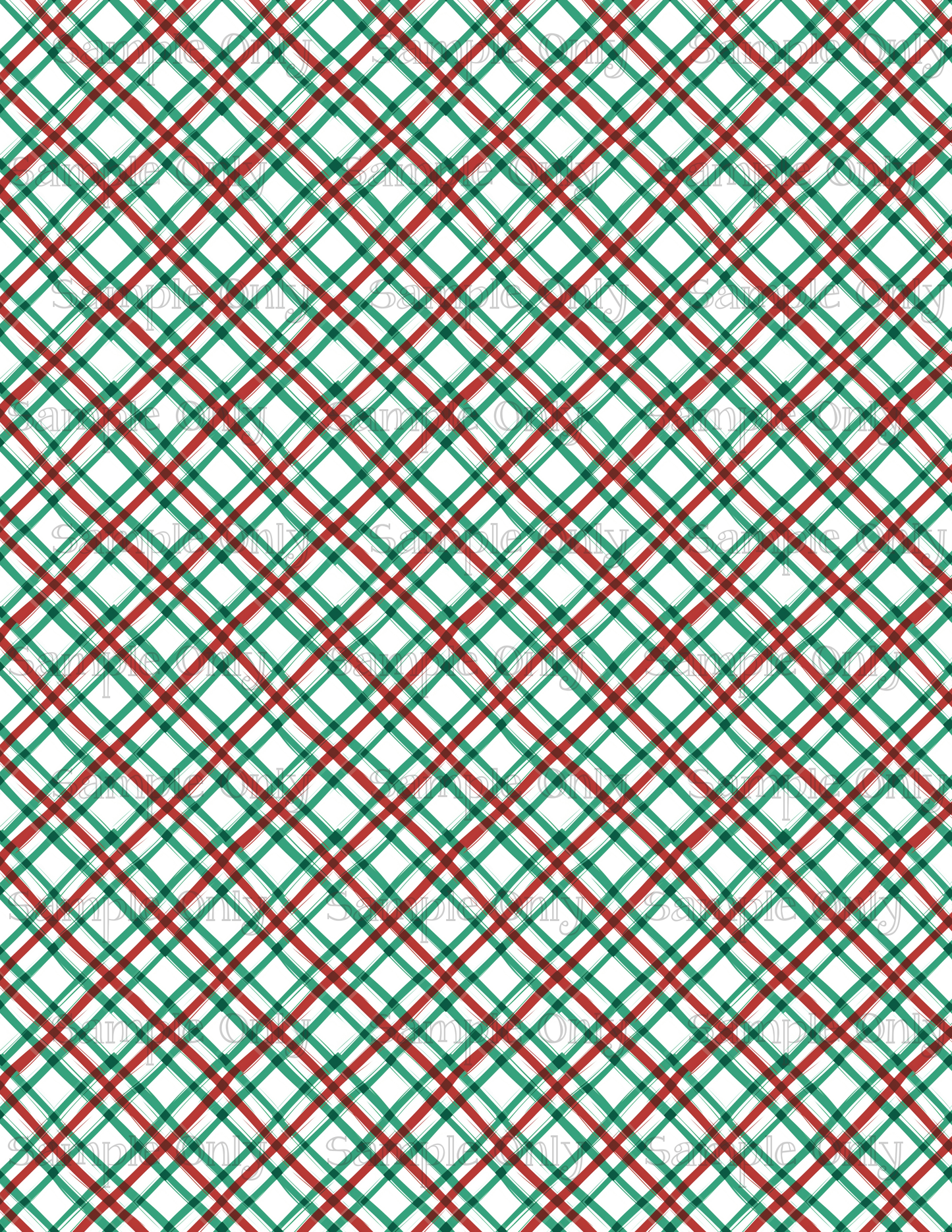 Christmas Plaid 01 Pattern Image Sheet For Polymer Clay Transfer Decal DIGITAL FILE OR PRINTED