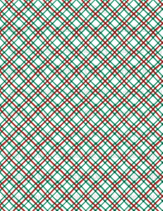 Christmas Plaid 01 Pattern Image Sheet For Polymer Clay Transfer Decal DIGITAL FILE OR PRINTED