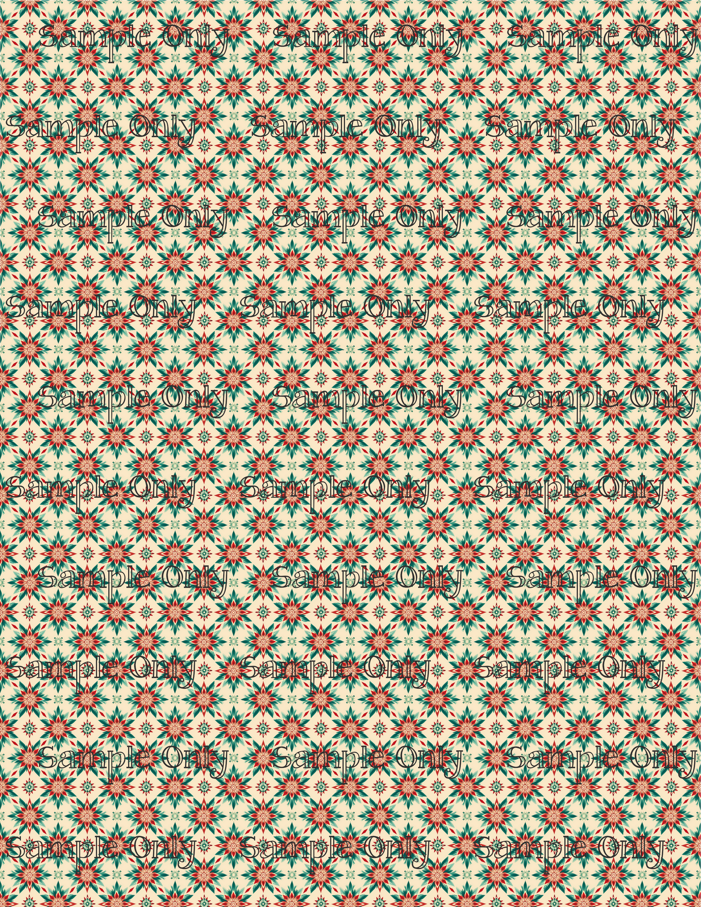 Christmas Retro Pattern 02 Image Sheet For Polymer Clay Transfer Decal DIGITAL FILE OR PRINTED