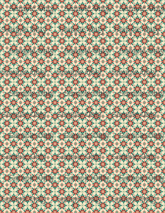 Christmas Retro Pattern 02 Image Sheet For Polymer Clay Transfer Decal DIGITAL FILE OR PRINTED