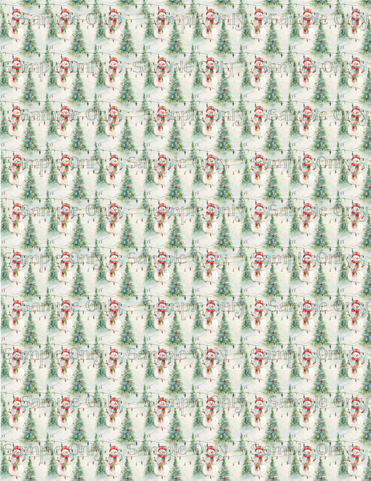 Christmas Snowman 01 Pattern Image Sheet For Polymer Clay Transfer Decal DIGITAL FILE OR PRINTED