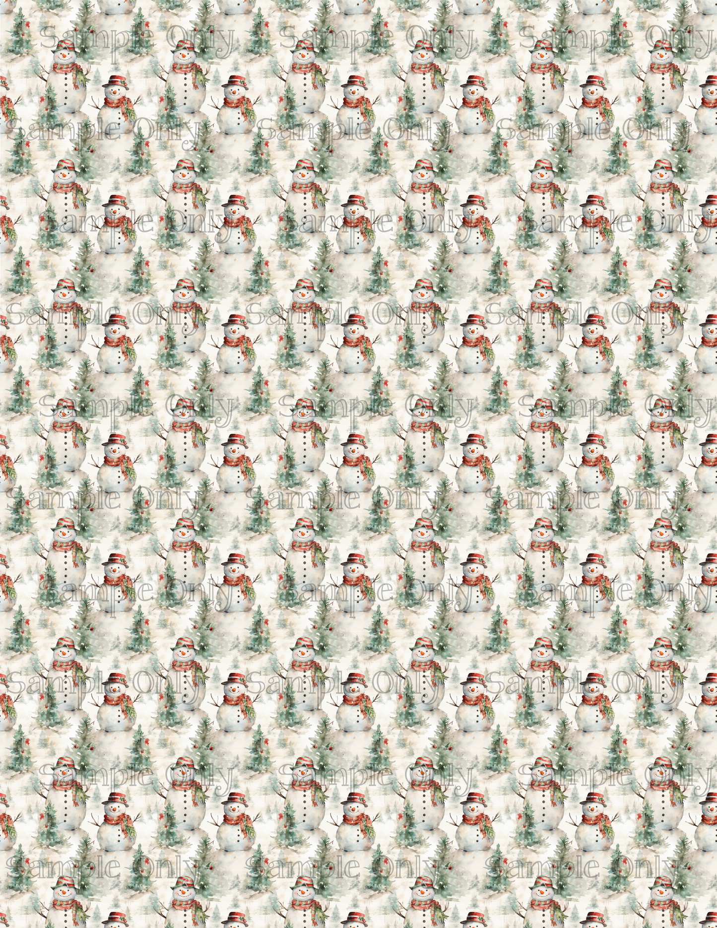 Christmas Snowman 02 Pattern Image Sheet For Polymer Clay Transfer Decal DIGITAL FILE OR PRINTED