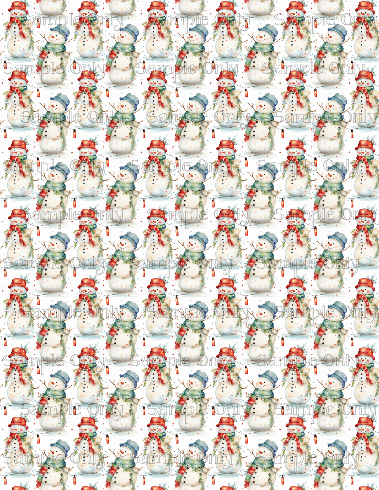 Christmas Snowman 03 Pattern Image Sheet For Polymer Clay Transfer Decal DIGITAL FILE OR PRINTED