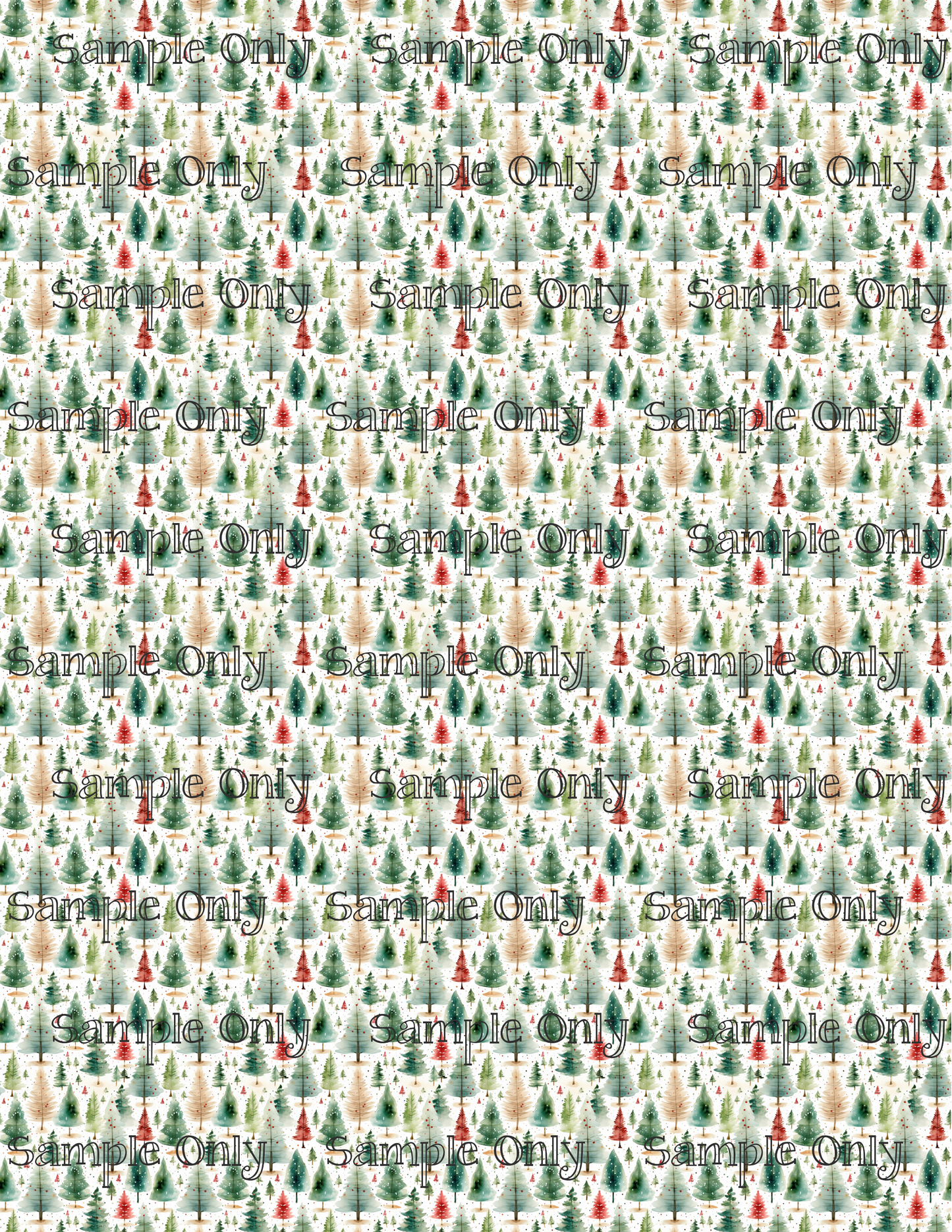 Christmas Trees 02 Pattern Image Sheet For Polymer Clay Transfer Decal DIGITAL FILE OR PRINTED