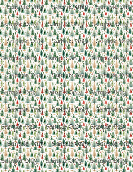 Christmas Trees 02 Pattern Image Sheet For Polymer Clay Transfer Decal DIGITAL FILE OR PRINTED