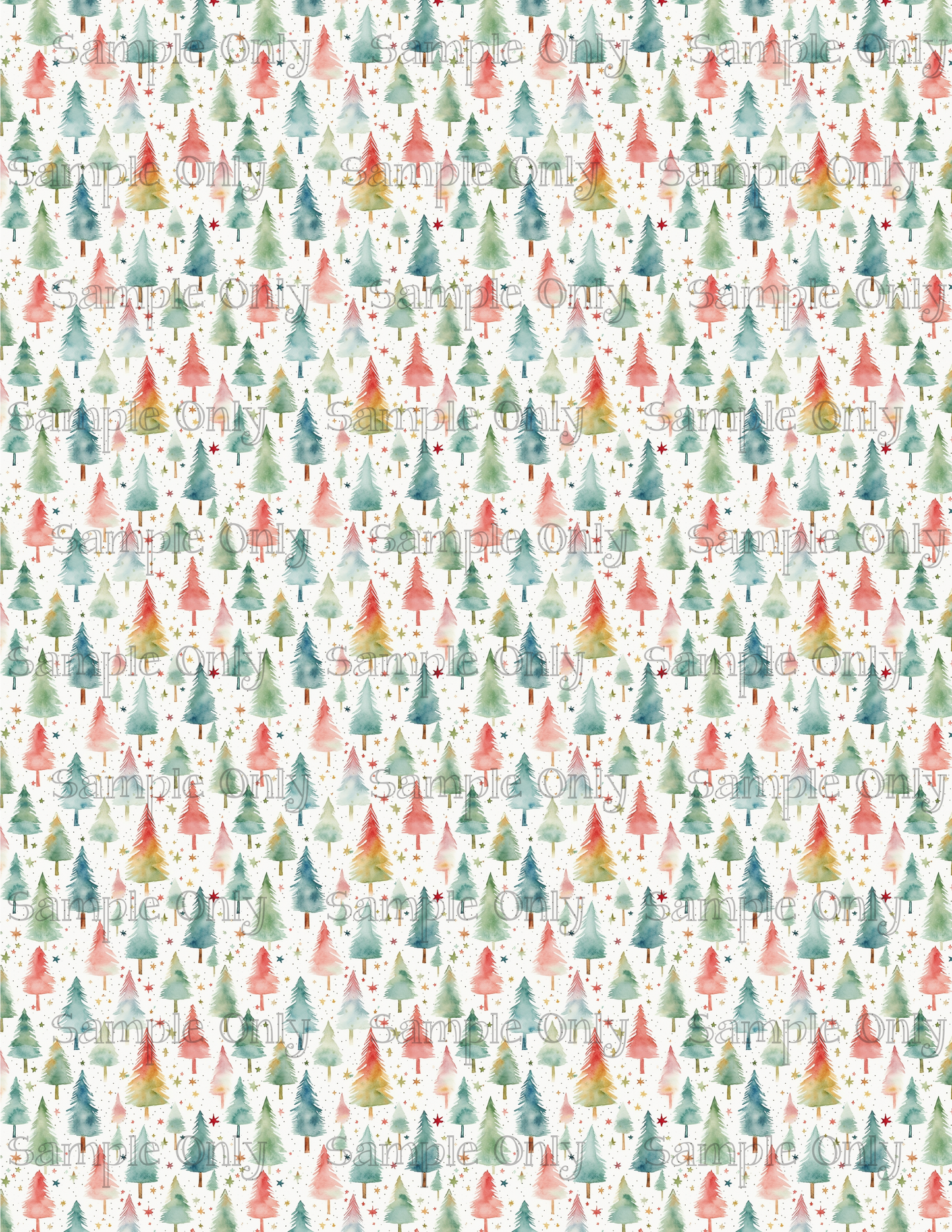 Christmas Trees 01 Pattern Image Sheet For Polymer Clay Transfer Decal DIGITAL FILE OR PRINTED