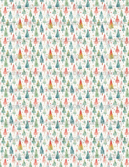 Christmas Trees 01 Pattern Image Sheet For Polymer Clay Transfer Decal DIGITAL FILE OR PRINTED