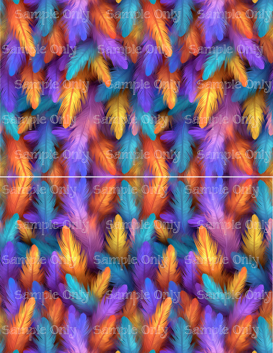 Colorful Feathers Set-02 Image Sheet For Polymer Clay Transfer Decal DIGITAL FILE OR PRINTED