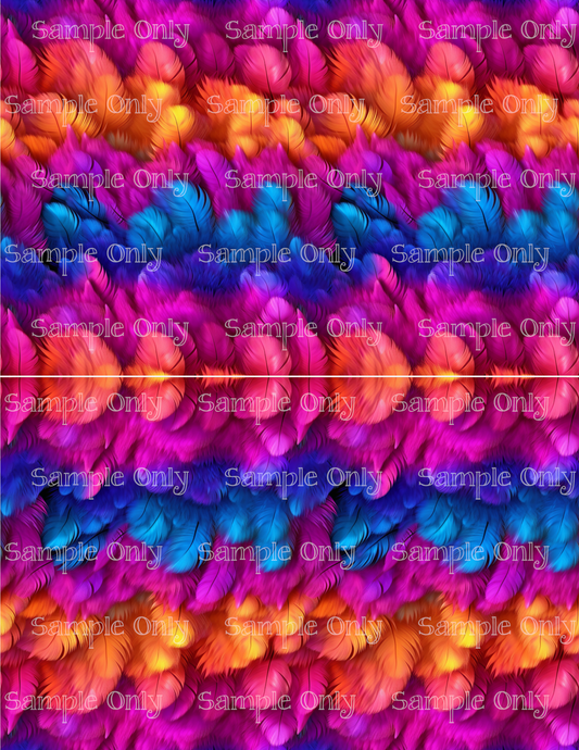 Colorful Feathers Set-03 Image Sheet For Polymer Clay Transfer Decal DIGITAL FILE OR PRINTED