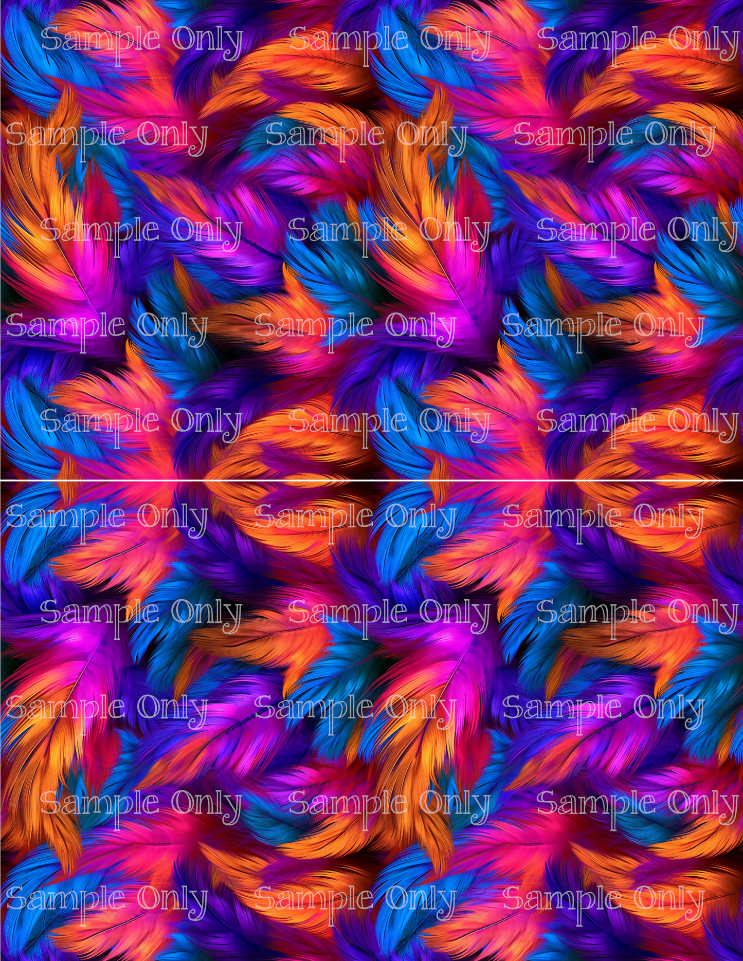 Colorful Feathers Set-05 Image Sheet For Polymer Clay Transfer Decal DIGITAL FILE OR PRINTED