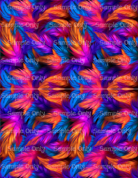 Colorful Feathers Set-05 Image Sheet For Polymer Clay Transfer Decal DIGITAL FILE OR PRINTED