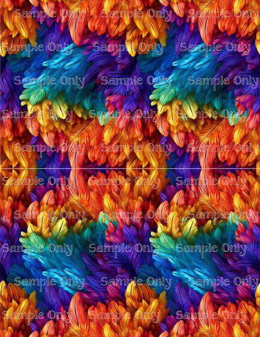 Colorful Feathers Set-08 Image Sheet For Polymer Clay Transfer Decal DIGITAL FILE OR PRINTED