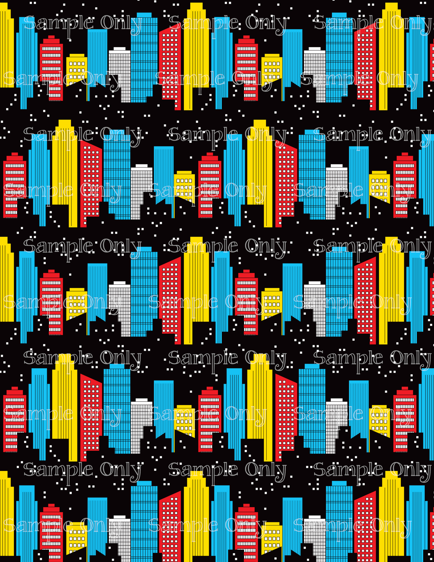 Comic Cityscapes Skyline 01 Pattern Image Sheet For Polymer Clay Transfer Decal DIGITAL FILE OR PRINTED