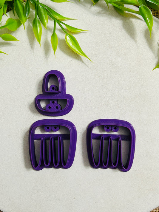 3pc Combo XBO Dangle Mirrored Polymer Clay Cutter Set 3 Sizes Available You Choose
