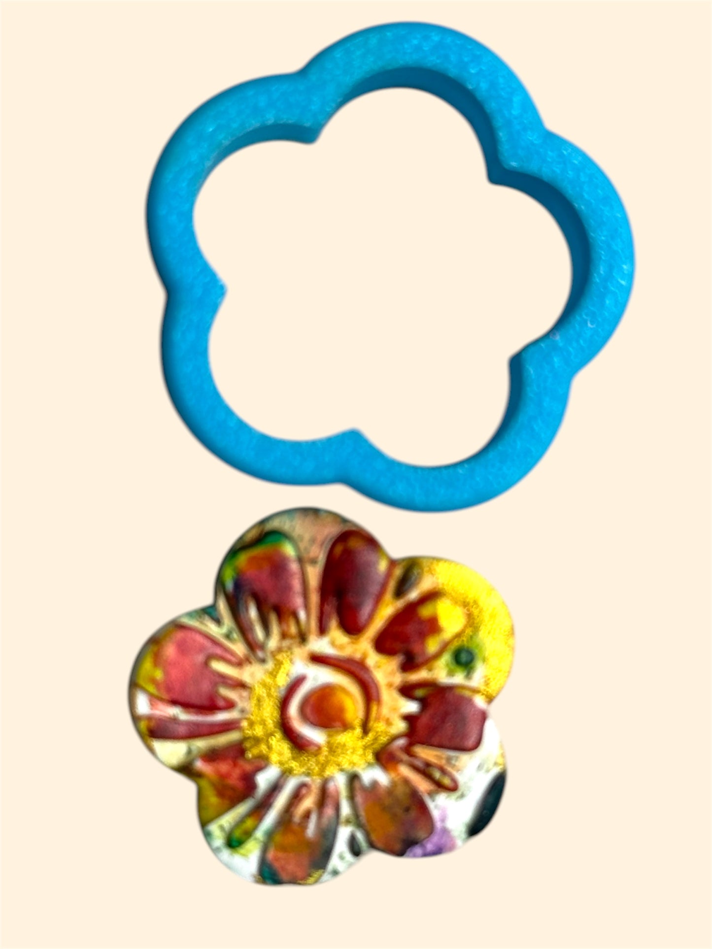 5 Petal Round Flower Outline Polymer Clay Cutter 10 Sizes You Choose