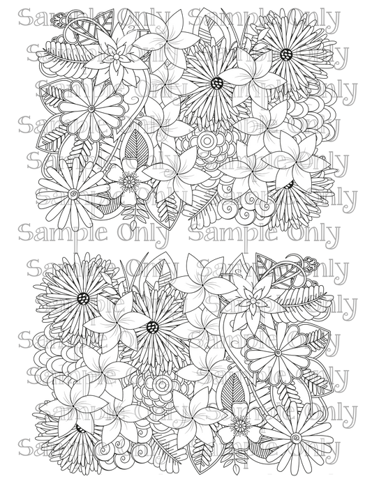 Color Your Own Wildflower Floral Zentangle Doodle Art Pattern Image Sheet For Polymer Clay Transfer Decal DIGITAL FILE OR PRINTED ZF11