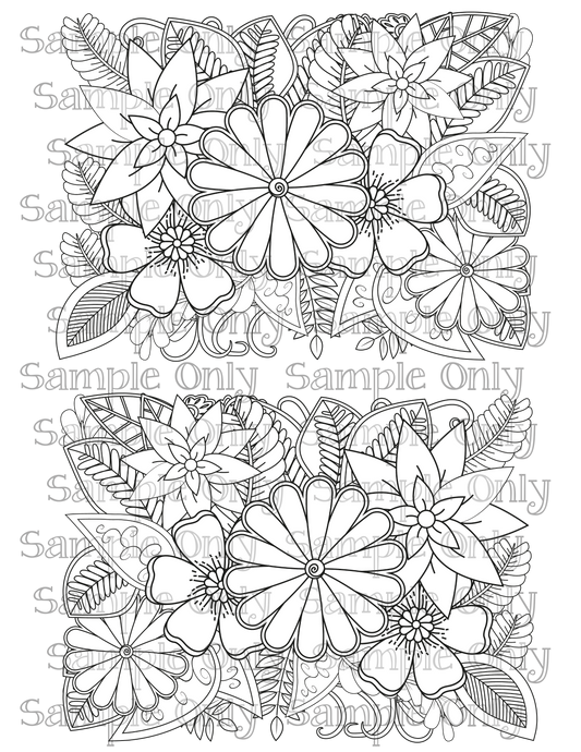 Color Your Own Wildflower Floral Zentangle Doodle Art Pattern Image Sheet For Polymer Clay Transfer Decal DIGITAL FILE OR PRINTED ZF12