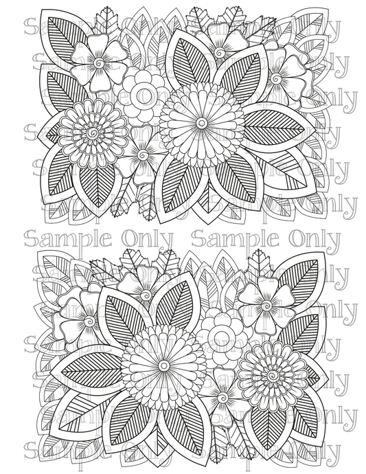 Color Your Own Wildflower Floral Zentangle Doodle Art Pattern Image Sheet For Polymer Clay Transfer Decal DIGITAL FILE OR PRINTED ZF13