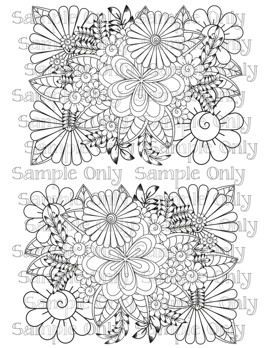 Color Your Own Floral Zentangle Doodle Art Pattern Image Sheet For Polymer Clay Transfer Decal DIGITAL FILE OR PRINTED ZF16