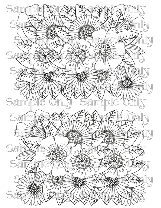 Color Your Own Wildflower Floral Zentangle Doodle Art Pattern Image Sheet For Polymer Clay Transfer Decal DIGITAL FILE OR PRINTED ZF17