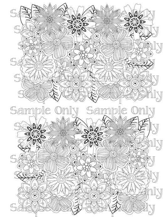 Color Your Own Wildflower Floral Zentangle Doodle Art Pattern Image Sheet For Polymer Clay Transfer Decal DIGITAL FILE OR PRINTED ZF18