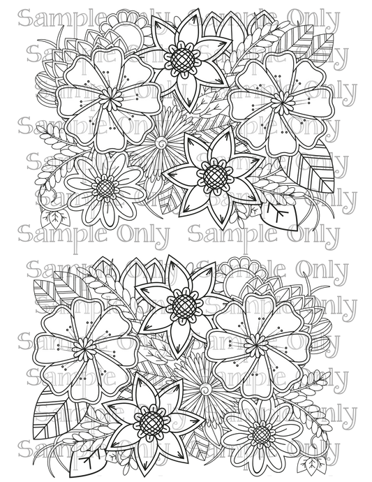 Color Your Own Ornate Floral Zentangle Doodle Art Pattern Image Sheet For Polymer Clay Transfer Decal DIGITAL FILE OR PRINTED ZF21