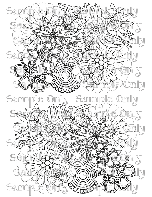 Color Your Own Ornate Floral Zentangle Doodle Art Pattern Image Sheet For Polymer Clay Transfer Decal DIGITAL FILE OR PRINTED ZF23