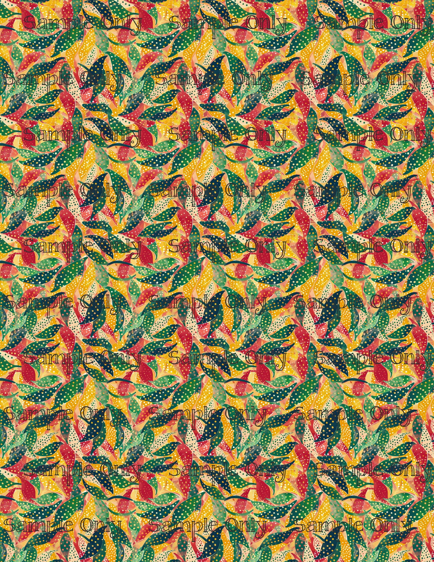 Dotted Leaves Pattern Image Transfer Sheet For Polymer Clay