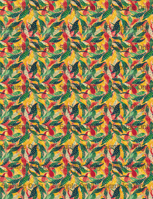 Dotted Leaves Pattern Image Transfer Sheet For Polymer Clay