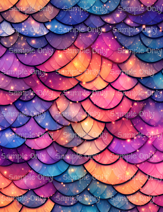 Bright Dragon Scale Fantasy Pattern Image Sheet For Polymer Clay Transfer Decal DIGITAL FILE OR PRINTED