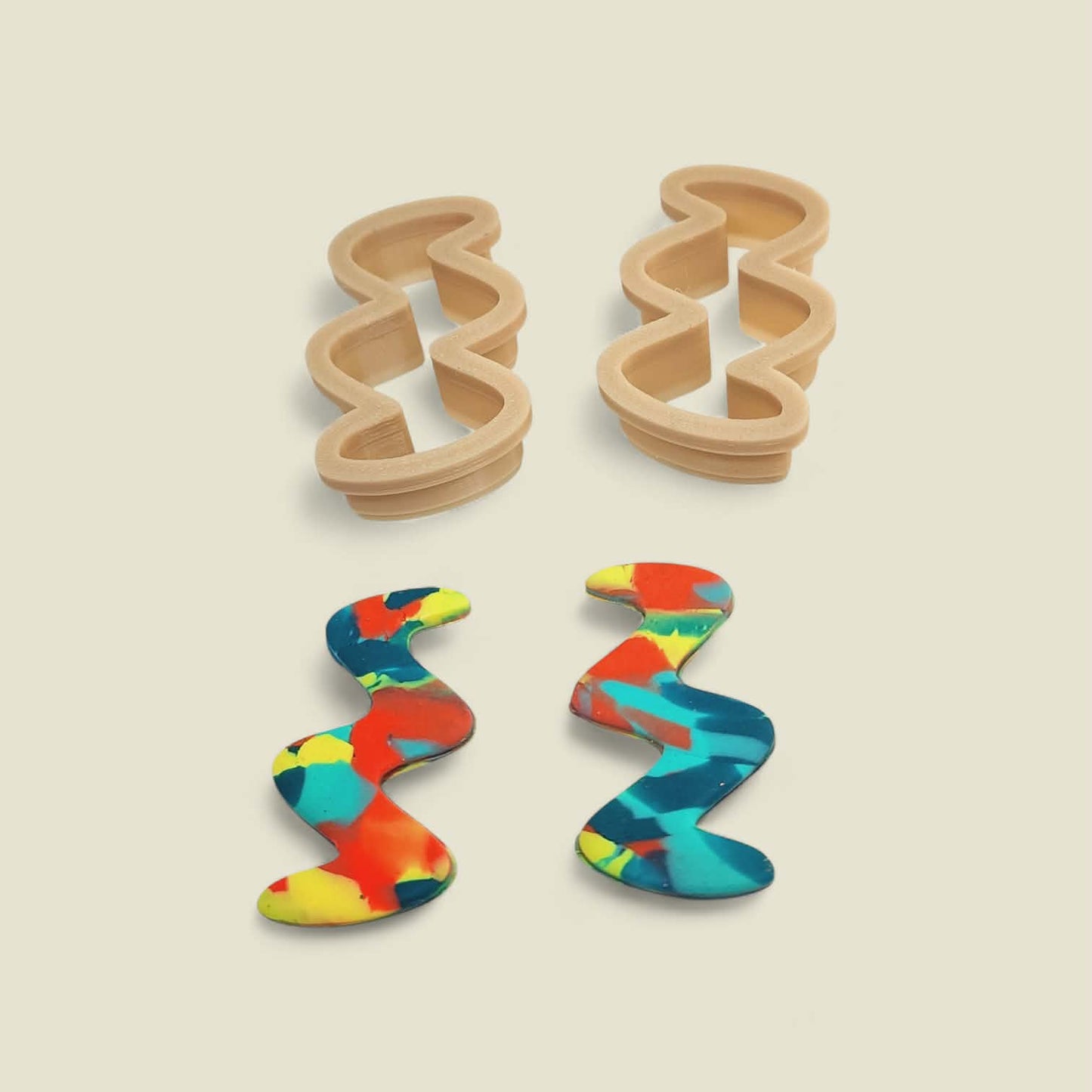 2pc Squiggle Outline Cutter Set Polymer Clay Cutter 12 Sizes You Choose