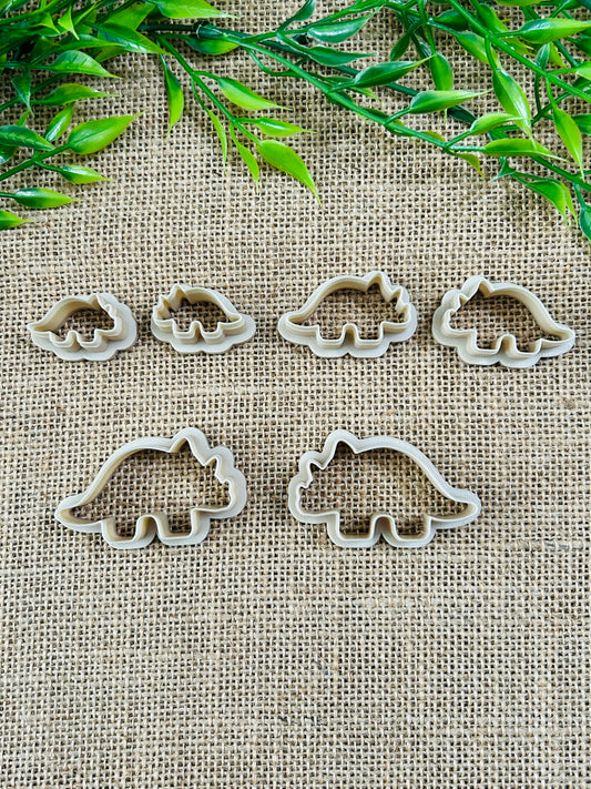 2pc Triceratops Dinosaur Outline Cutter Set Polymer Clay Cutter 5 Sizes You Choose