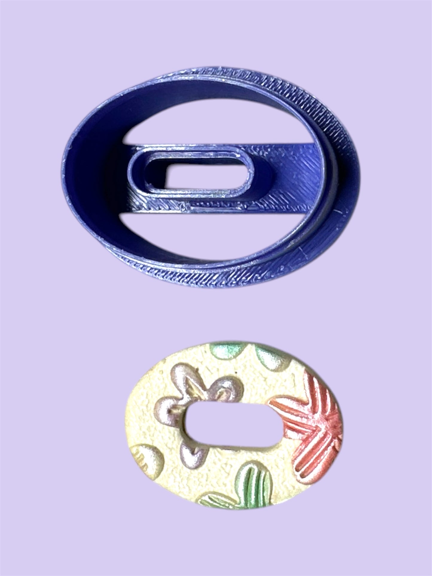 Chubby Oval Cut Out Center Polymer Clay Cutter 8 Sizes You Choose