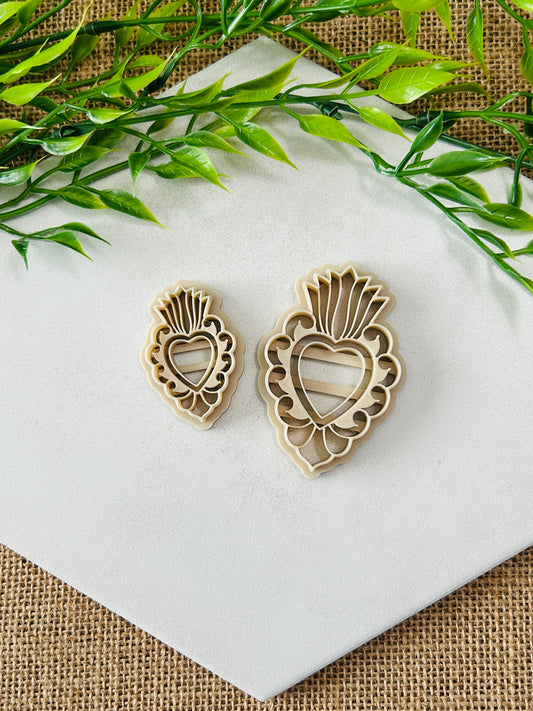 Sacred Heart Imprint Style 2 Imprint Polymer Clay Cutter 4 Sizes You Choose