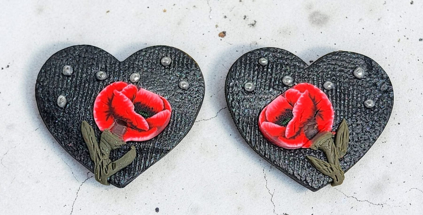 2pc Sacred Heart and Flame Outline Cutter Set Polymer Clay Cutter 4 Sizes You Choose