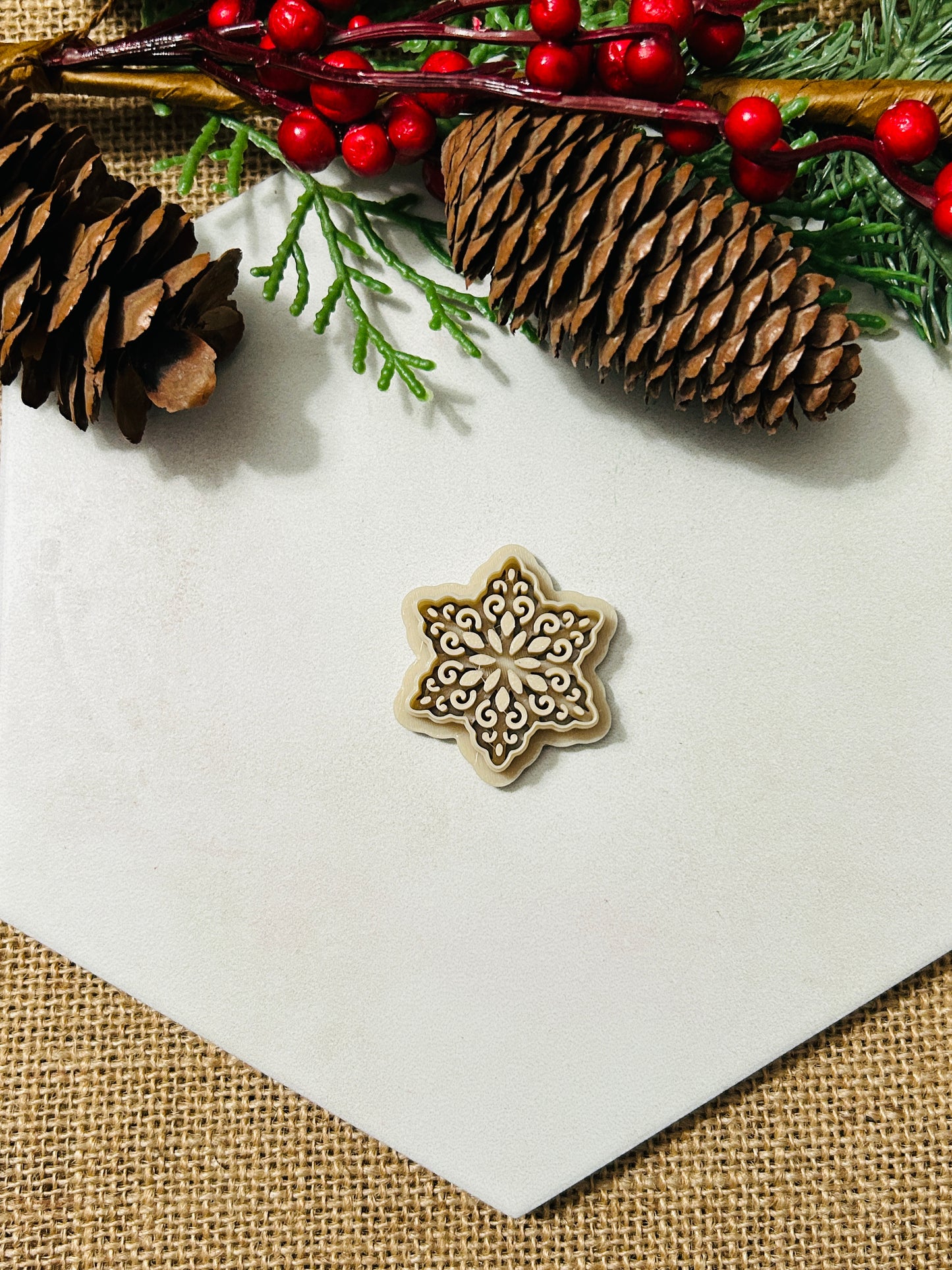 Snowflake Imprint Style 10 Polymer Clay Cutter 2 Sizes You Choose