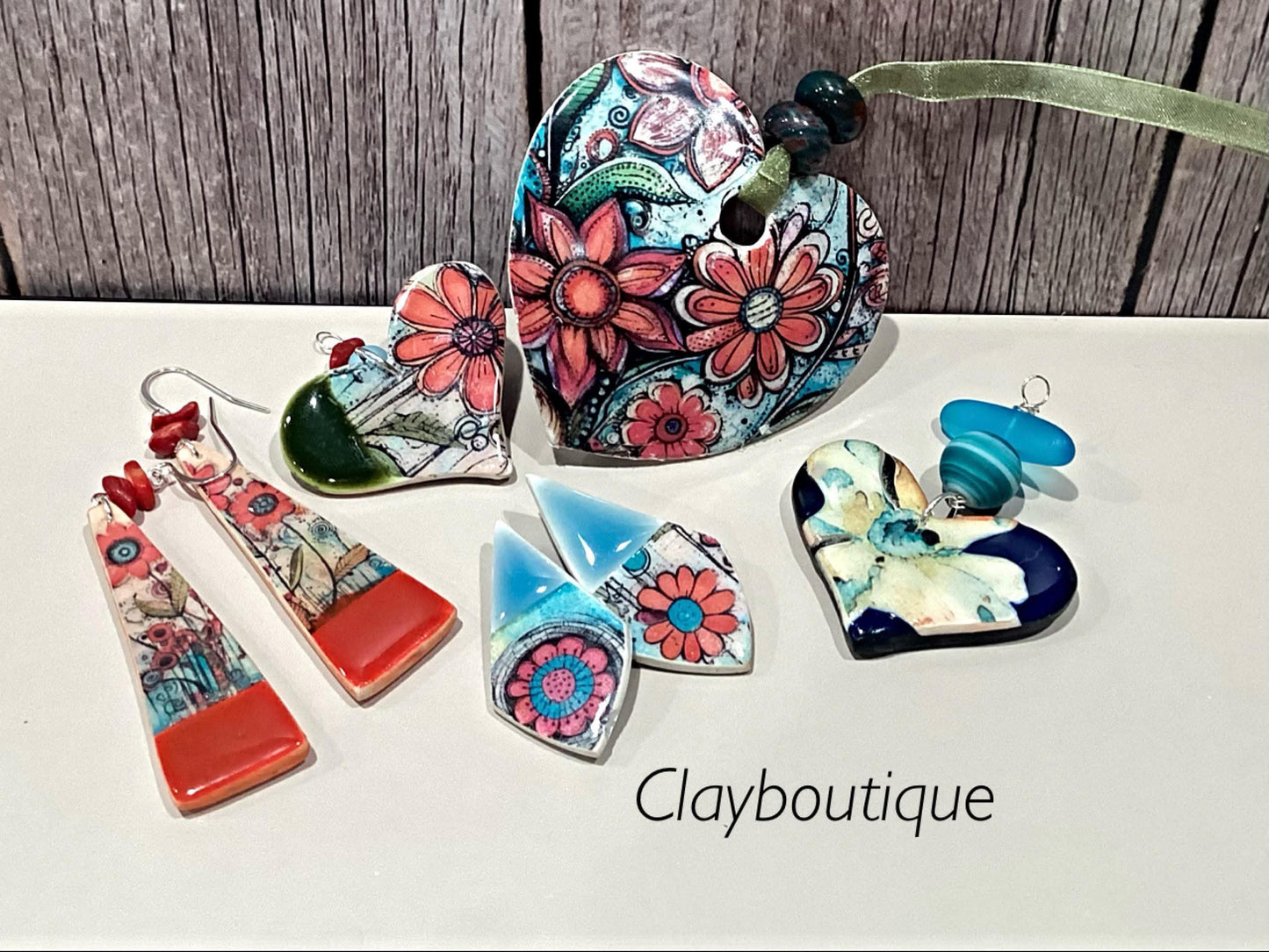 2 Inch Whimsy Folk Flowers Image Sheet For Polymer Clay Transfer Decal DIGITAL FILE OR PRINTED