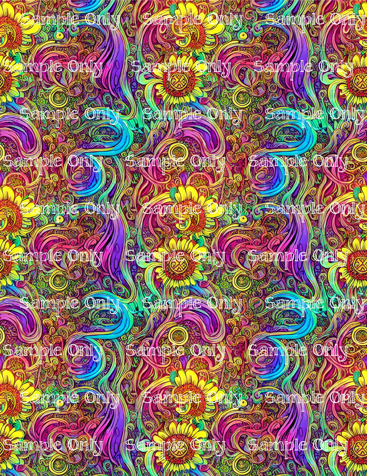 Fantasy Psychedelic Floral Image Sheet For Polymer Clay Transfer Decal DIGITAL FILE OR PRINTED FF01