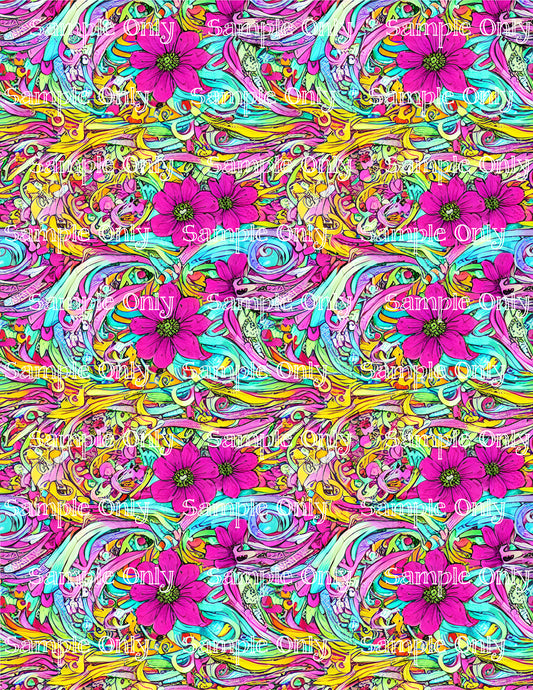 Fantasy Psychedelic Floral Image Sheet For Polymer Clay Transfer Decal DIGITAL FILE OR PRINTED FF02