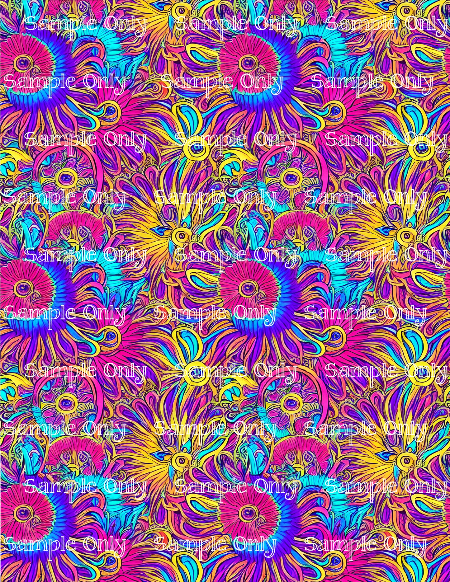 Fantasy Psychedelic Floral Image Sheet For Polymer Clay Transfer Decal DIGITAL FILE OR PRINTED FF06