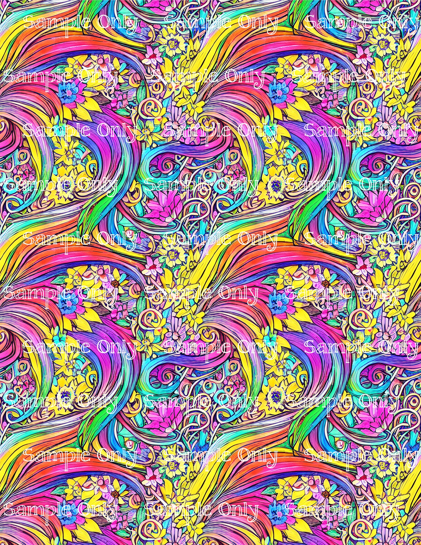 Fantasy Psychedelic Floral Image Sheet For Polymer Clay Transfer Decal DIGITAL FILE OR PRINTED FF07