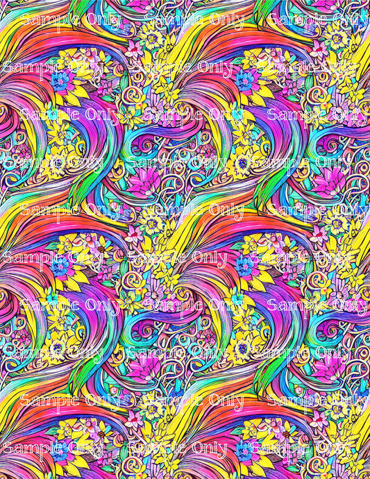 Fantasy Psychedelic Floral Image Sheet For Polymer Clay Transfer Decal DIGITAL FILE OR PRINTED FF07