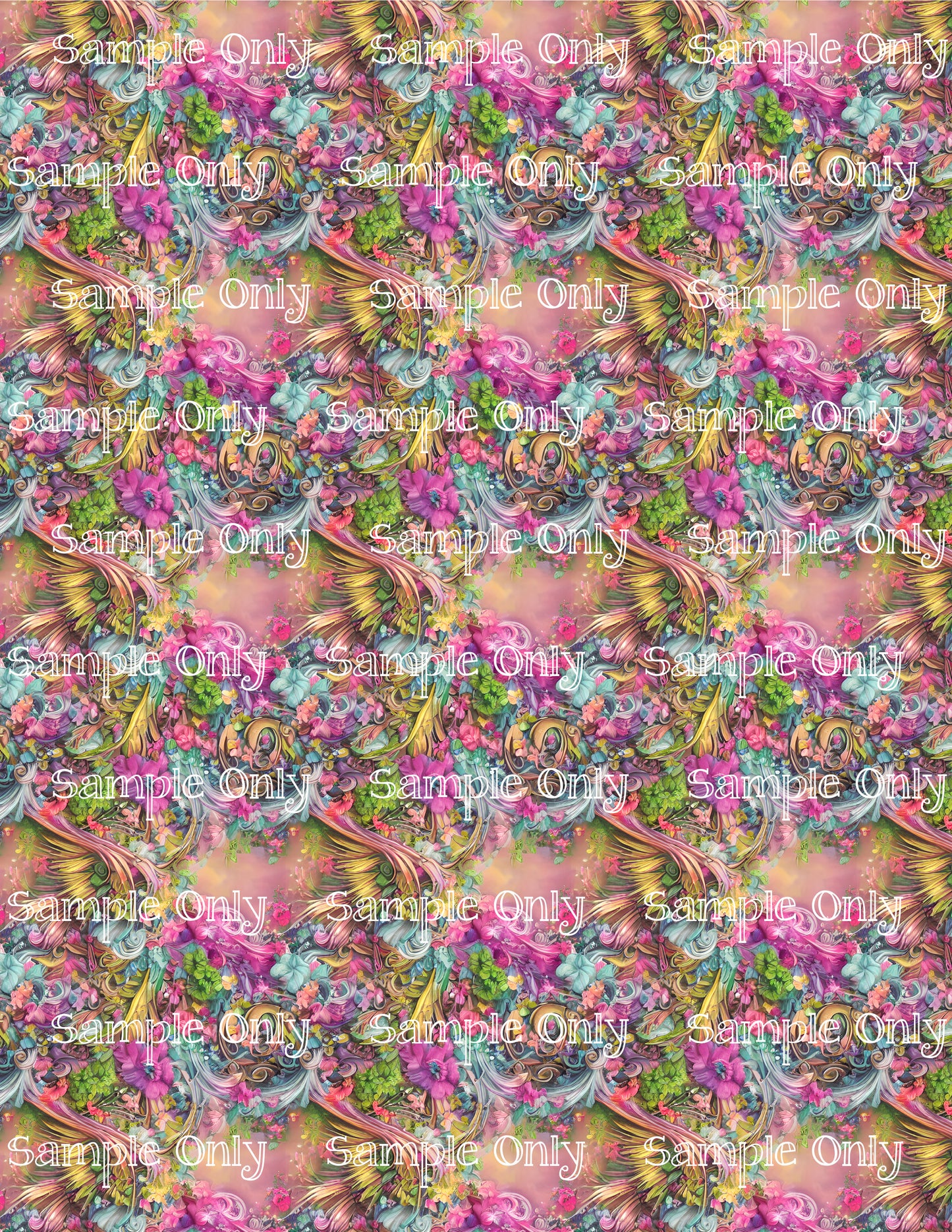 Fantasy Psychedelic Floral Image Sheet For Polymer Clay Transfer Decal DIGITAL FILE OR PRINTED FF09