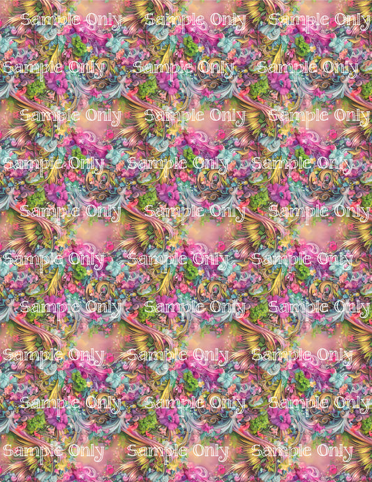 Fantasy Psychedelic Floral Image Sheet For Polymer Clay Transfer Decal DIGITAL FILE OR PRINTED FF09