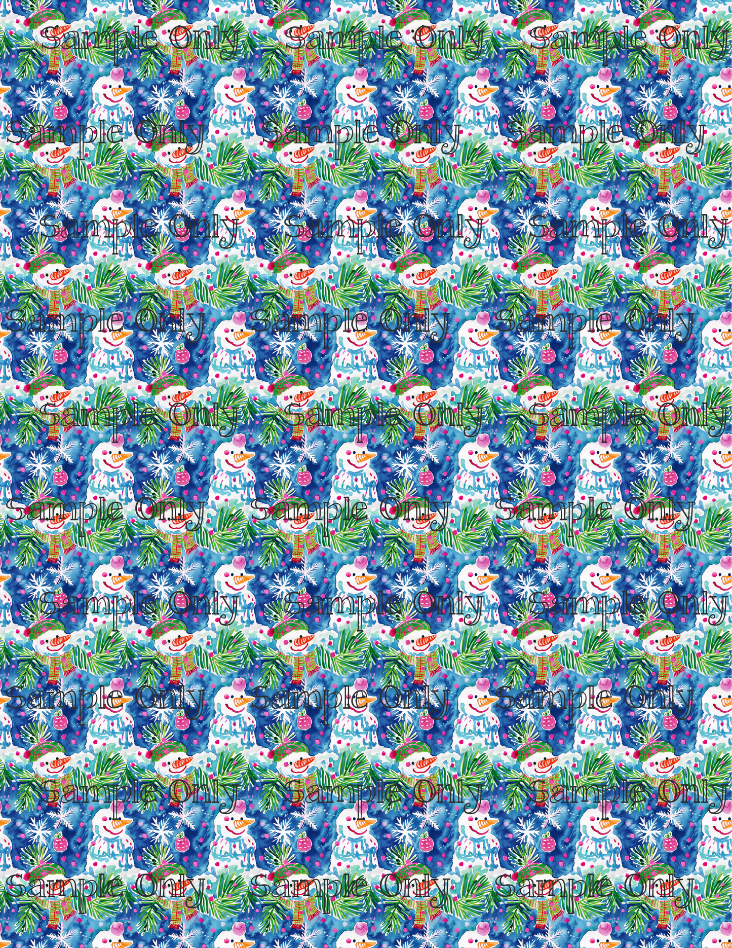 Festive Snowman Pattern Image Sheet For Polymer Clay Transfer Decal DIGITAL FILE OR PRINTED