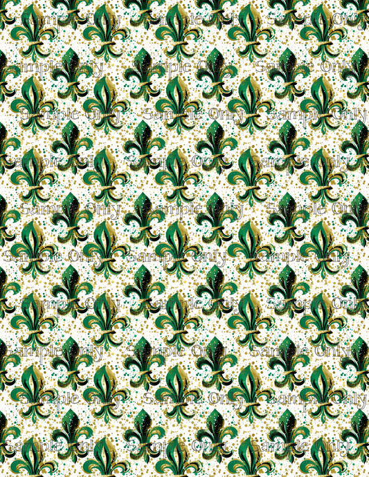 Mardi Gras Fleur De Lis Pattern Set-01 Image Sheet For Polymer Clay Transfer Decal DIGITAL FILE OR PRINTED